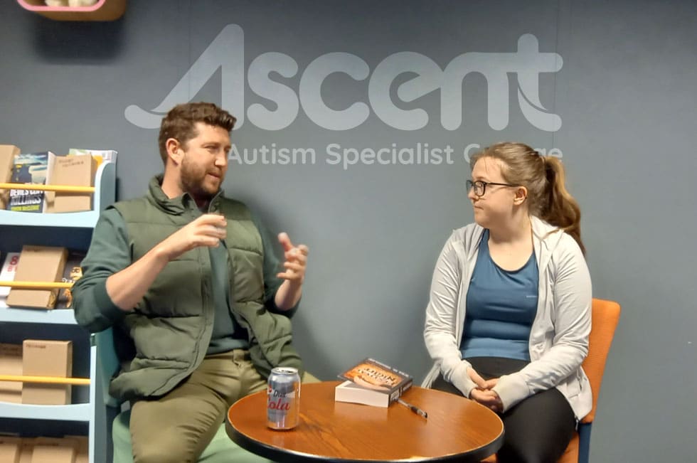 Ascent Autism Specialist College student gets a visit from a celebrated author