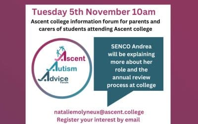 Join Our Next Ascent Autism Advice Forum – November 5th: Meet Our SENCo and Learn About the Annual Review Process